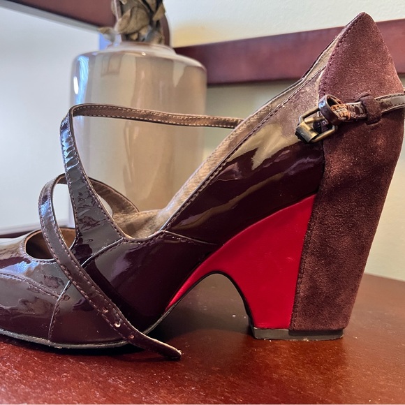 Farylrobin Burgundy and Red Wedges - Picture 4 of 7